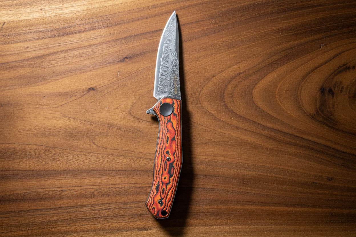 LL40-2 Custom Damascus Flipper