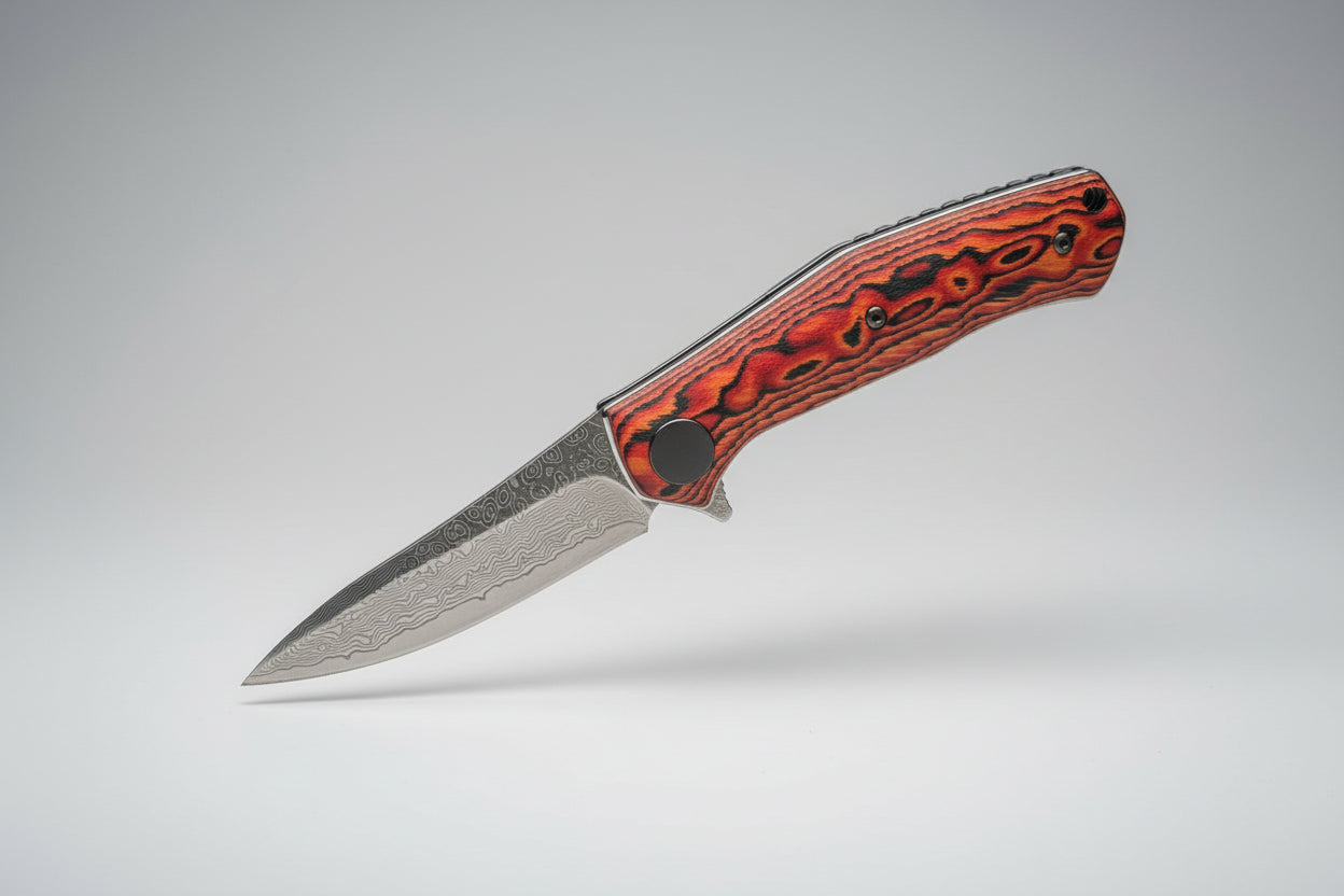 LL40-2 Custom Damascus Flipper