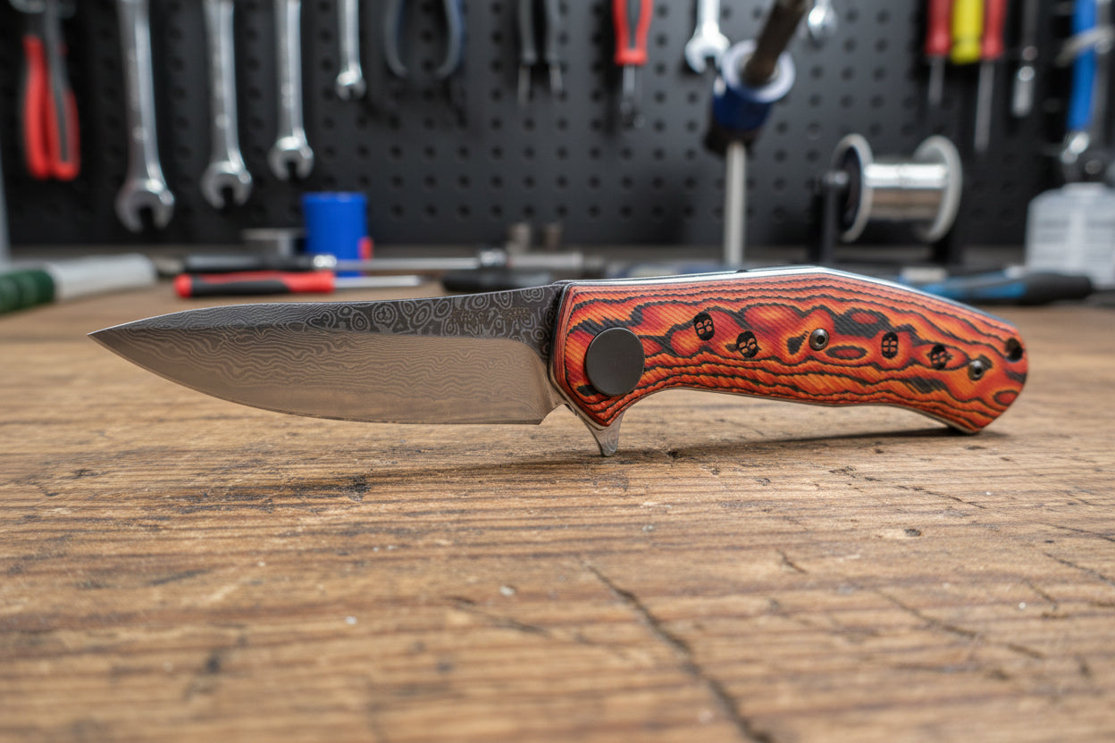 LL40-2 Custom Damascus Flipper