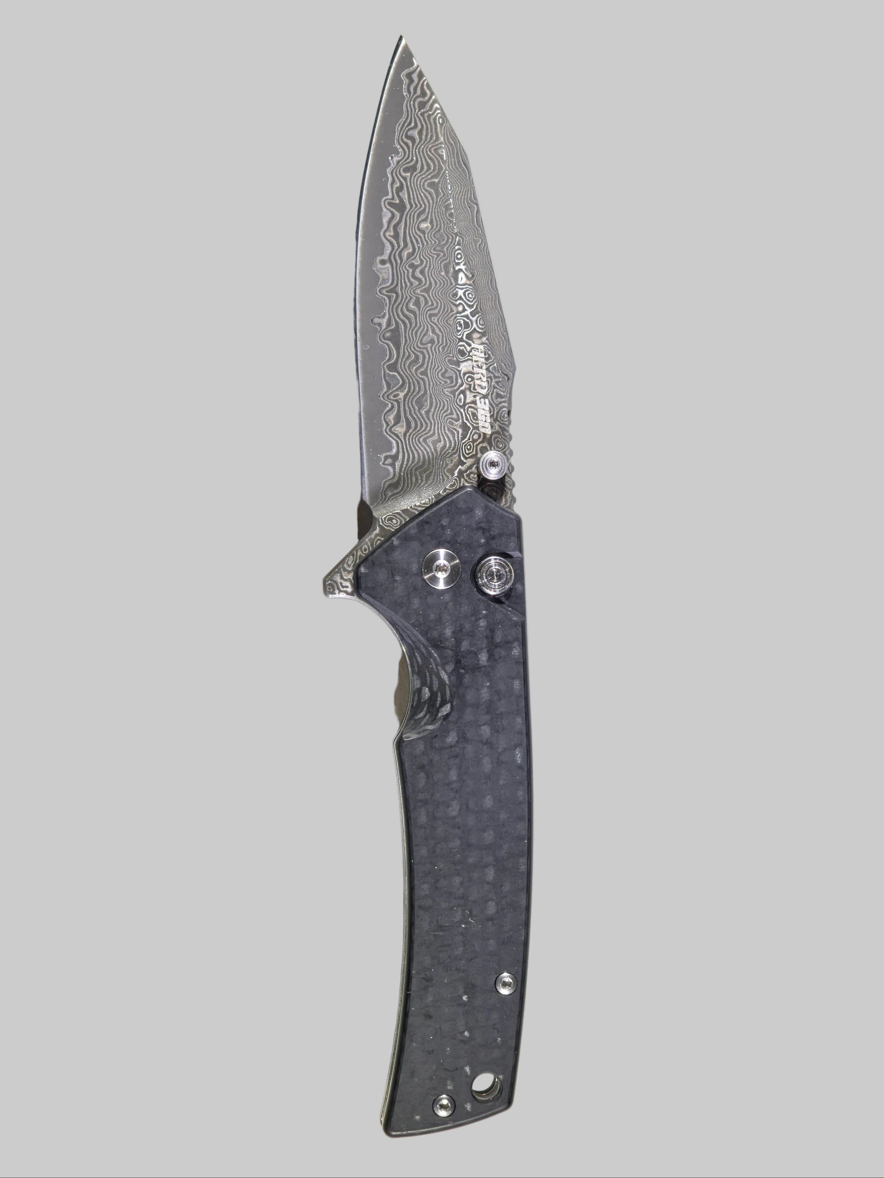BL18-01 Button Lock Damscus Steel Flipper