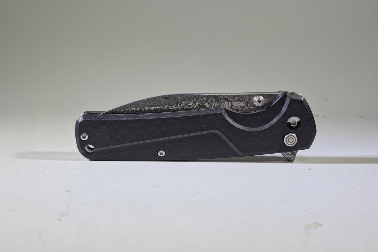 BL36-1 Button Lock Damascus Flipper