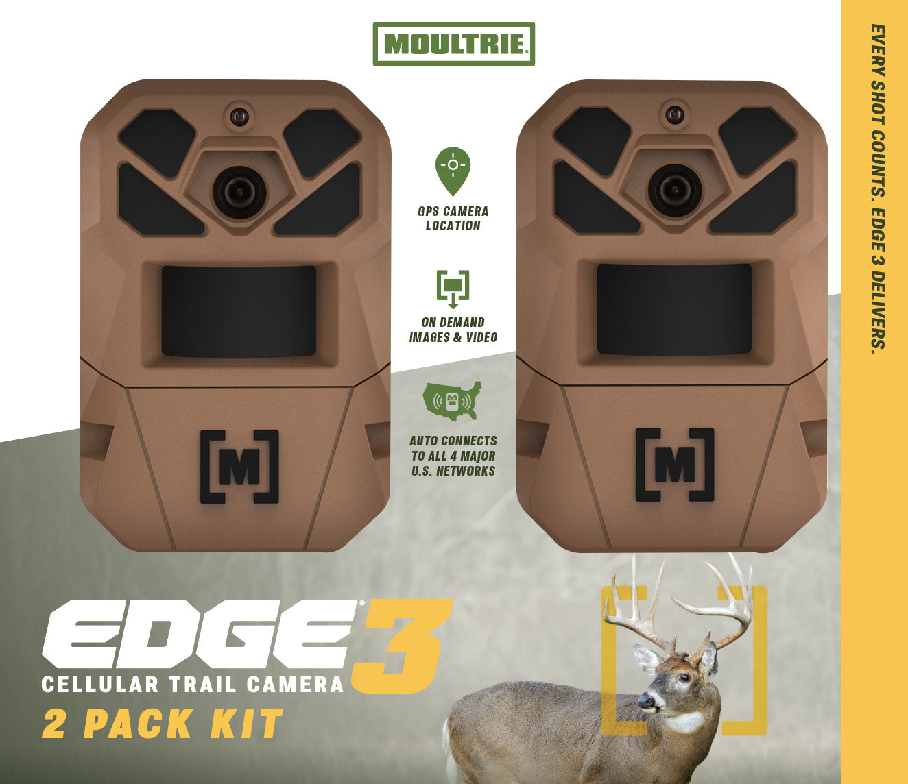 Moultrie E3 Cellular Trail Camera 2 Pack