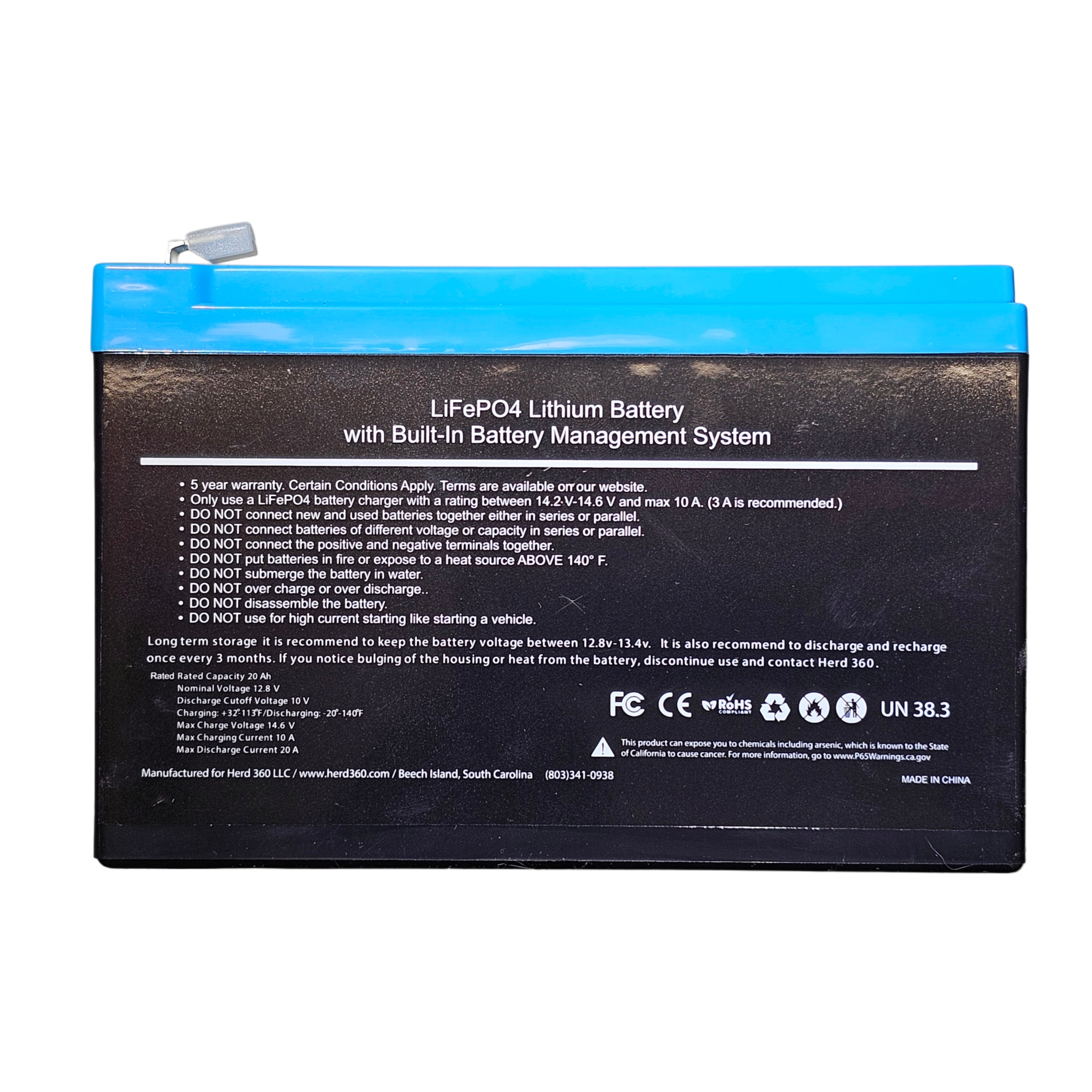 Herd 360 20ah Lithium Battery w/BMS