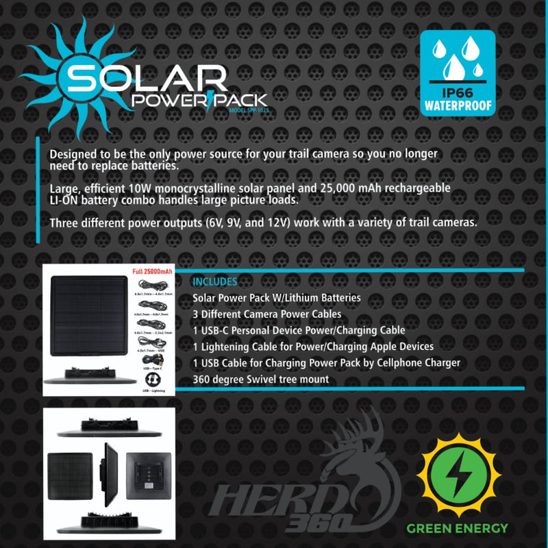 10 pack Case Solar Power Pack SPP 1025 Trail Camera Solar Power
