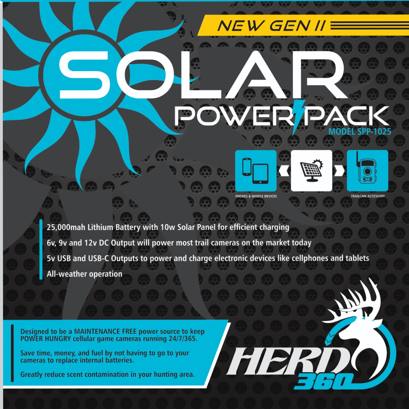 10 pack Case Solar Power Pack SPP 1025 Trail Camera Solar Power