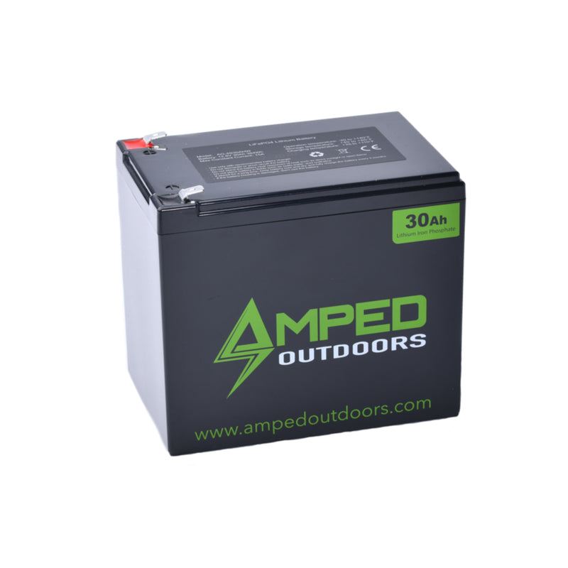 Amped Outdoors 30Ah Lithium Battery (LiFePO4) Wide