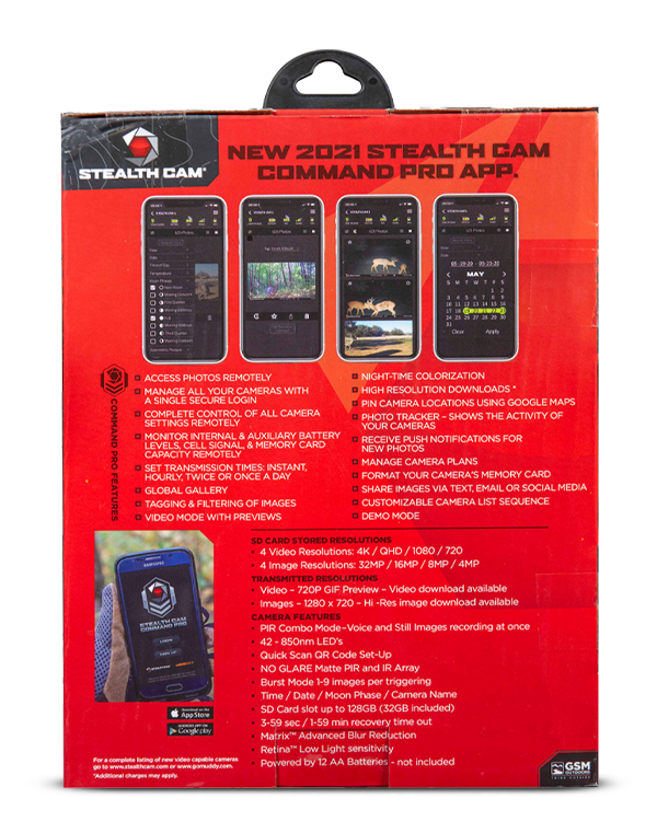 Stealth Cam DS4K Transmit Cellular Trail Camera W/32GB SD Card