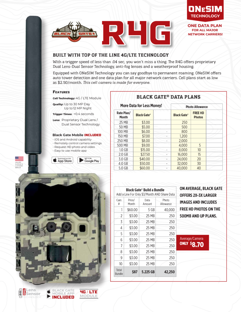 Black Gate R4g-Gen2 4G LTE Cellular Trail Camera