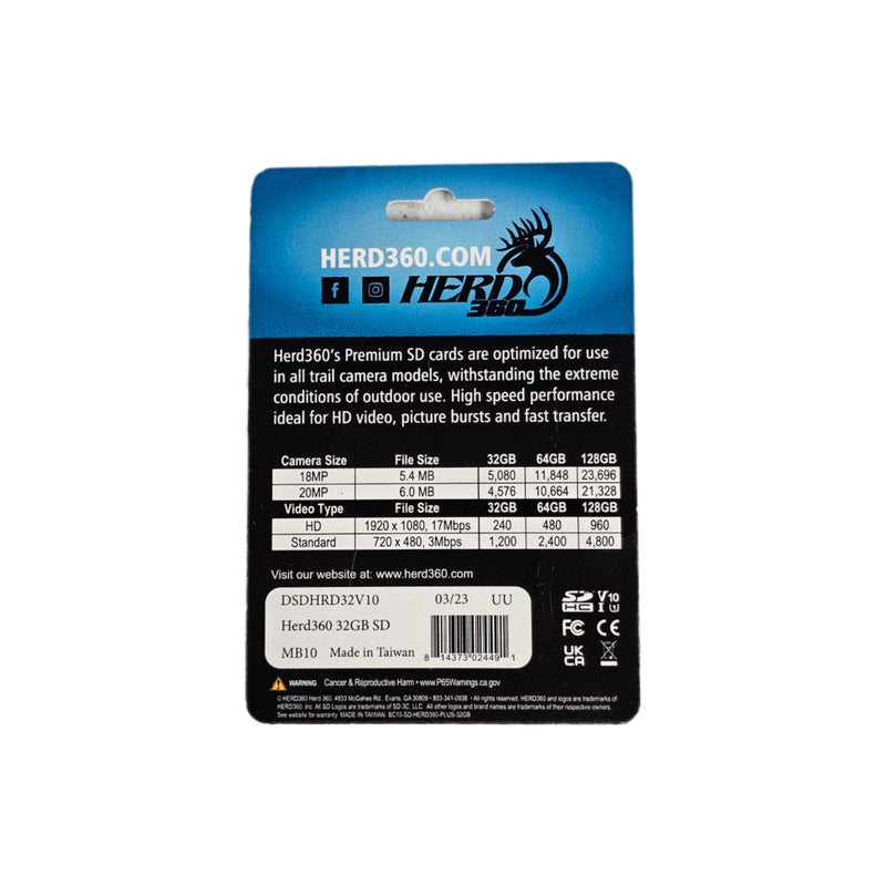 Herd 360 Elite Plus 32GB SD Card 100MB/s U1 Class 10