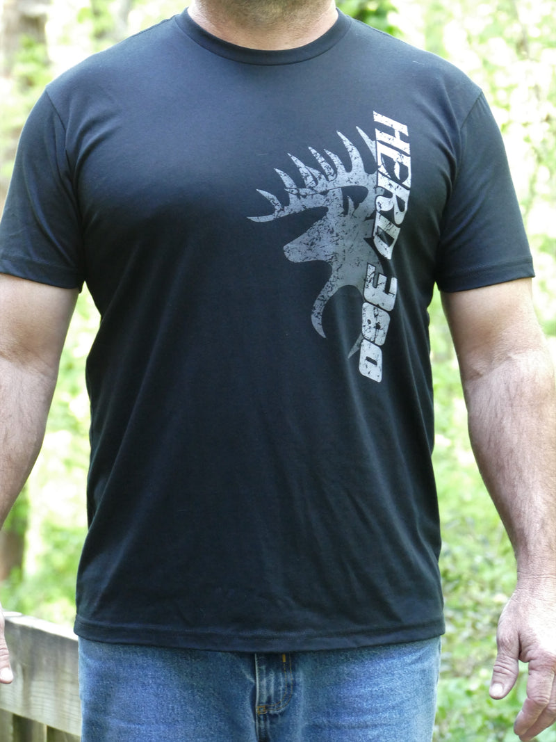 Herd 360 Tee Buck and Vertical Text Next Black Level 60/40
